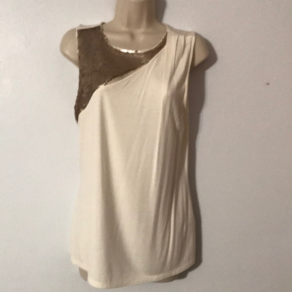 White and gold tank top